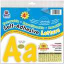 Pacon Reusable Self-Adhesive Vinyl Letters & Numbers Cheery Font 4" Yellow