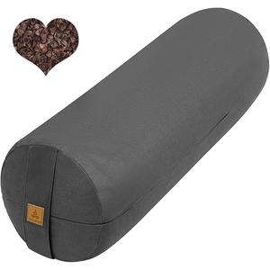 Organic Buckwheat Bolster(24X9 in) Yoga Bolster Supportive Yoga Cushion for Restorative Yoga Accessories Meditation Pillow Reading Pillow Floor Pillow Large Round Cylinder