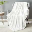 DREAMNINE Super Soft Fuzzy Fleece Throw Blanket for Couch Sofa 50" x 60", Decorative Solid Lightweight Velvet Blankets for Chair, Cozy Accent Shaggy Micro Plush Flannel Blanket for Bedroom Dorm, White