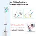 10pcs Replacement Toothbrush Heads for Philips Sonicare, End-Rounded Soft Bristles, Fits DiamondClean, 2 Series, ProtectiveClean, with Travel Caps
