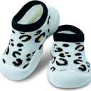 Baby Shoes Boys Girls First Walking Shoes Non Slip Soft Sole Sneakers Toddler Infant Babygirl Sock Shoes (6-9 Months Toddler, Leopard Light)