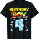 Western Family Birthday Boy Shirt 4 Cowboy 4th Birthday T-Shirt (Small, Black)