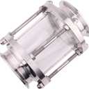 DERNORD In-Line Sight Glass with Clamp End,Flow Sanitary Straight Sight Glass SUS316 3 Inch Tri Clamp Type (Flow Pipe OD 76MM)
