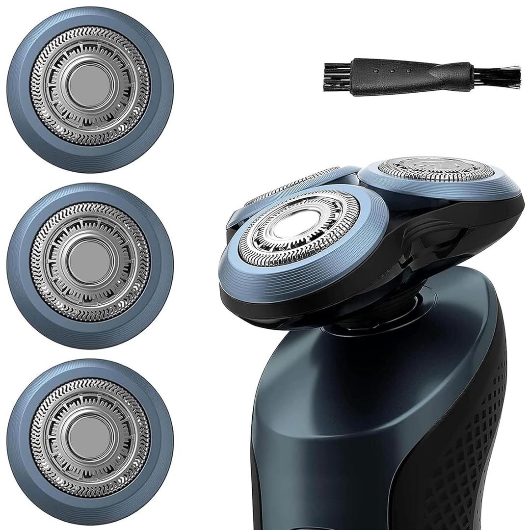 SH60/72 Replacement Heads Compatible with Philips Series 6000, SH60 Razor Head Compatible with Norelco Electric Shaver S6880/81, S6810/82, S6820/84, 3-Pack Sh60 Shaving Replacement Heads