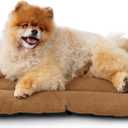 Bedsure Washable Dog Crate Pad for Small Dogs, Anti-Slip Puppy Kennel Dog Bed for Crate - Ultra Soft Fleece Flat Thin Pet Mat (Not Chew Proof), Brown 23"x17"