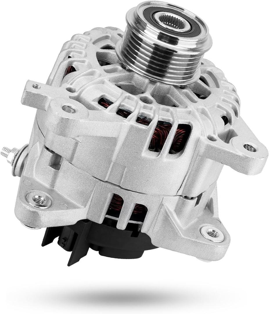 120A High Output Alternator Compatible with Nissan Rogue/Xtrail 2014-2020 L4 2.5L Gas L4 2.0L FHEV Replace# 23100-4BA0A 23100-4BA0B TG12C152 11648N 6-Groove CW Internal Fan & Regulator