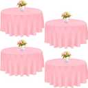 4 Pack Round Tablecloth 90 Inch Polyester Washable Fabric Table Covers for Wedding Dining Table Parties Banquet DecorPink