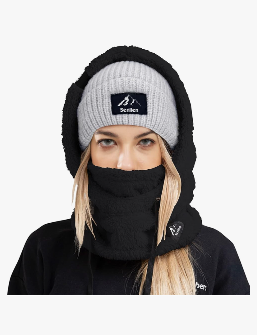 Senllen Balaclava Cold Weather Fleece Windproof Ski Mask Winter Breathable Thermal Face Mask Neck Warmer Scarf Helmet Hood