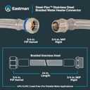 Eastman 24 Inch Steel-Flex Water Heater Connector, 3/4 Inch FIP Swivel x 3/4 Inch MIP Rigid, Flexible Braided Stainless Steel, 48255