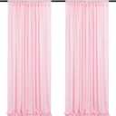 Pink Sequin Backdrop Curtains-2 Panels 2FTx8FT Pink Backdrop for Valentines Day, Glitter Party Decorations Background Drapes for Wedding Birthday Anniversary Graduation Photo Booth Decor