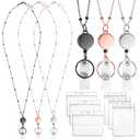 Lanyards for Id Badges, 3 Pack Badge Lanyard with 6 Pcs Badge Holder, Retractable Badge lanyards Id Holders for Girl Women Men (Black, Silver, Rose Gold)