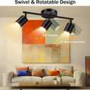 BoostArea LED 3 Light Track Lighting Kit, Black 3 Way Ceiling Spot Lighting, Flexibly Rotatable Light Head for Kitchen, Living Room, Bedroom, GU10 Bulb Not Included