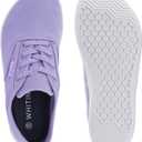 WHITIN Womens Canvas Minimalist Barefoot Sneakers Extra Wide Toe Box Zero Drop Sole Shoes Width Fit Minimus Size 5.5 5.5W Tenis Walking Outdoor Purple 36
