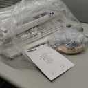 Furnulem White Dresser with 5 Drawers, Vertical Storage Tower Fabric Dresser for Bedroom, Hallway, Entryway, Nursery, Closet Organizer, Nightstand Bedside Table Furniture, Sturdy Steel Frame, Wood Top