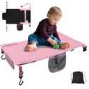 Toddler Airplane Bed, Soft Airplane Seat Extender for Kids, Baby Flight Portable Hammock Bed with Fasten Hook and Insert, Airplane Travel Essentials Kids, Anti-Slip - Dot, Pink