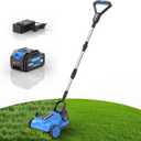 AZZUNO 8.3" Electric Cordless Lawn Mower: 20V Push Brush Cutter with 3-Position Height Adjustment, Brushless Compact Walk Behind Weed Wacker Eater for Small Garden Yard, 3.0Ah Battery and Charger