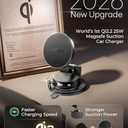 LISEN Qi2.2 25W Magsafe Car Mount Charger, [2026 Upgrade Bigger Suction Cup & Faster Charging Speed]360 Vacuum Suction Cup Phone Mount, Wireless Car Charger, 25W for iPhone 17 16 (Ios26),15W for 15-12