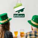 2 x St Patricks Day Wreath St Patricks Day Door Decorations Shamrock Wreath Wooden Shamrock Front Door Hanger Welcome Sign for Porch Wall Indoor Home Decor