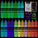 Artecho Glow in the Dark Paint 18 Colors, 11 ml / 0.37 oz Acrylic Paint for Decoration, Supplies for Canvas, Rock, Wood