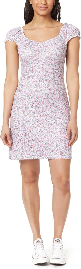 WallFlower Women's Emily Cap Sleeve Mini Dress (X-Large, Heather)