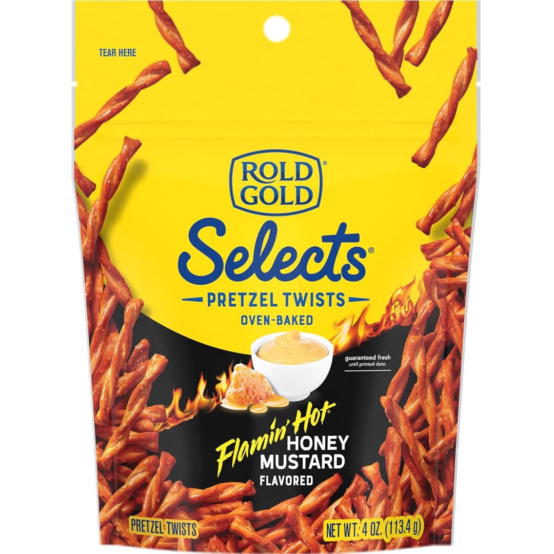 Rold Gold Selects, Flamin Hot Honey Mustard Pretzel Twists, 4 Oz (4 Ounce (Pack of 1))