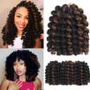 Wand Curl Crochet Braids Hair 8 Inch Jamaican Wand Curl Ombre Crochet Hair Jamaican Bounce Curl Hair Colored Crochet Braids Ringlet Twist Hair Extension Crochet Hair(5PCS,1BP30)