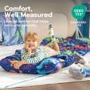 JOIEDOMI Toddler Sleeping Bag for Kids 55''x30'' Nap Mat with Removable Pillow and Minky Blanket for Toddler Ages 3-7 Roll Up Soft Kids Sleeping Bag for Boys Girls Kindergarten Daycare Sleepover, Colorful Dinosaur 