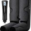 UMARMUNG Air Compression Leg Massager with Heat, Gifts for Women Men Mom Dad, Leg Foot Massager Gift for Christmas, Fathers Day, Mothers Day, Vericose Veins, Edema, Muscle Fatigue, Cramps, Swelling (Black)