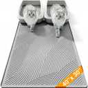 Cat Litter Box Mat - XL Extra Large Size 40 x 30 in, Water Proof, Kitty Litter Trapping Mat, Easy to Clean, Scatter Control, Odorless, Pet Supplies for Indoor Cats, Light Gray
