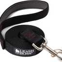 Leash Boss 10 Foot Dog Leash with Padded Handle - Long Leash for Hiking, Camping, Exploring, or Walking (10 Feet, Black/Red/Grey)