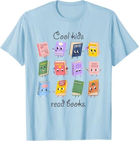 Women Cool Kids Read Books Teacher Back to School Librarian T-Shirt XXL