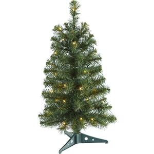 Nearly Natural 2ft. Green Artificial Christmas Tree with 35 LED Lights and 72 Bendable Branches