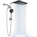 Veken [1.8gpm Eco-Flow] 11.8 Inch Rain Shower Head with 6 Modes Handheld Water Spray,Wide Showerhead Combo with Extension Arm-housewarming gifts, Dual Shower with Anti-Clog Nozzles,Silver Chrome