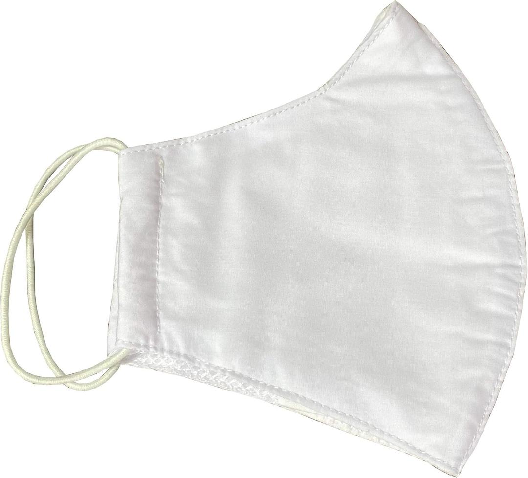 Cotton Face Cover with Filter Pocket (White)