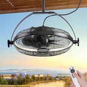 Gazebo Fan with Light,16 Inch Outdoor Hanging Ceiling Fan