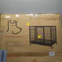 Amazon Basics - Portable Heavy Duty Stackable Dog & Pet Kennel with Tray, Black, 24.0"L x 28.0"W x 37.0"H