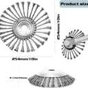 10 inch Steel Wire Weed Wheel Brush Cutter Trimmer Head, Universal Weed Eater Attachments, Unbreakable Wired Trimmer Blade Replacement with 2 Pack of Adapters kit for Weed Wacker