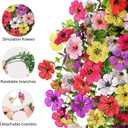Artificial Flowers for Outdoors Spring Decor, 6 Bundles UV Resistant Realistic Fuax Silk Hanging Flowers, Fake Plants for Planter Indoor Outside Garden Porch Patio Balcony Yard(Mix