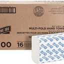 Genuine Joe Multifold Hand Towels, 9.5" x 9.10", 1-Ply, White, 250/Pack, 16 Count