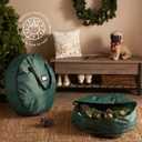 ZOBER 2 Pack Oxford Christmas Wreath Storage Container 30 Inch - Wreath Bag for Artificial Wreaths Box - Waterproof Fabric, Dual Zippered Wreaths Storage Bag With Strong Durable Handles - Green