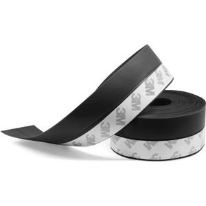 Weather Stripping, 33 Feet Weather Seal Strip, Adhesive Silicone Tape (Black, 25MM) for Door, Shower, Window Draft Stopper