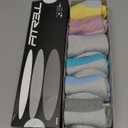 FITRELL 5-6 Pairs Ankle Running Socks for Women Athletic Cushioned Low Cut Tab Sports Socks (Small)