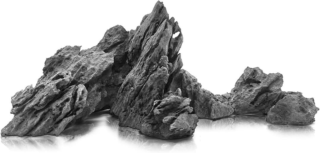 FZONE Resin Seiryu Stone Model Ph-Neutral Aquarium Rocks for aquascaping,Hardscape (01 Seiryu Stone 14.9"  7.48"  6.69")