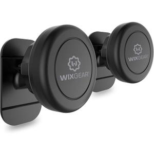 WixGear Magnetic Car Mount [2-Pack] - Universal Stick-On Dashboard Magnetic Phone Holder for Car, Strong Magnet Mount for Cell Phones & Mini Tablets with Swift-Snap Technology