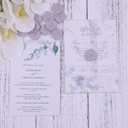 UNIQOOO Wax Seal Stickers - Eucalyptus Wedding Invitation Envelope Seal Stickers, 50 Pcs Self- Adhesive Mauve Stickers, Perfect for Invitation, Christmas, Gift Wrapping, Party