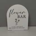 Acrylic Flower Bar Sign- 8"x10" White Arch Acrylic Table Sign and Base,1/8" Thick | Modern Calligraphy Arched Flower Bar Sign for Bridal Shower & Party (White, 8x10 Inch)