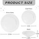 White Pearl Melamine Dinnerware Set, 12-Piece Plastic Dinner Dishes Set, Service for 4 Unbreakable Kitchen Plates and Bowls Set