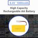 8.4V 1000mAh NI-CD Battery Pack Rechargeable AA Battery with Standard Tamiya Connector for RC Car RC Truck Tank 2 Pack with USB Charger