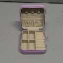 Vlando Small Travel Jewelry Box Organizer - Girls Women Gift Rings Earrings Necklaces Jewelry Storage Display Case with Mirror Purple