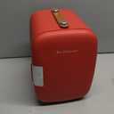 NEWBULIG Mini Fridge for Bedroom, Office & Car, Portable 4L/4.23QT Mini Refrigerator for Skincare with Handle, Ultra-Quiet Energy-Saving Compact Cooler for Drinks, Food, Skincare & Makeup, 12V AC/DC (Red)